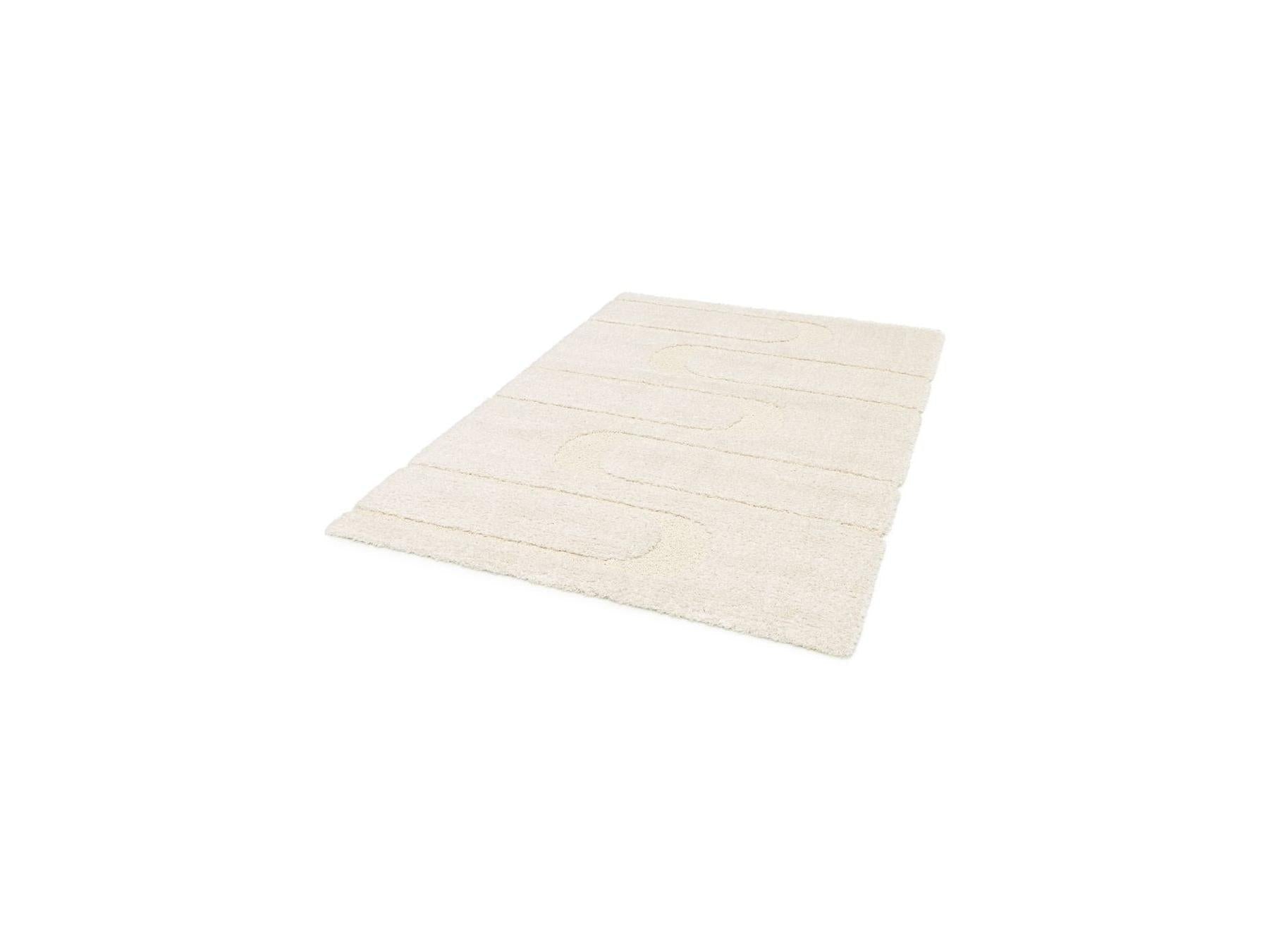 Caleb - Tapis Poils Longs - Motif Graphique - Ecru