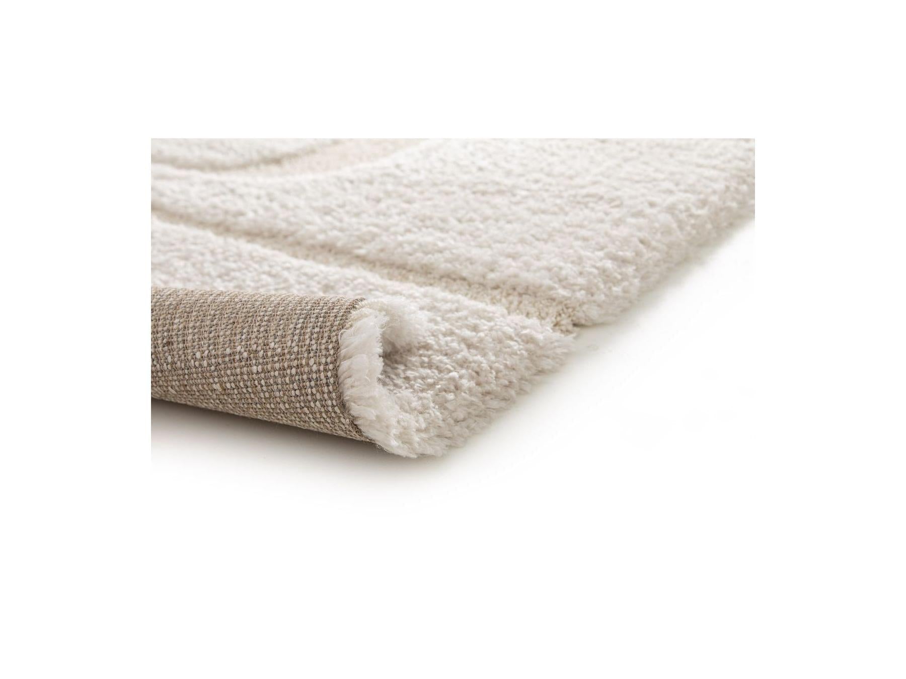 Caleb - Tapis Poils Longs - Motif Graphique - Ecru