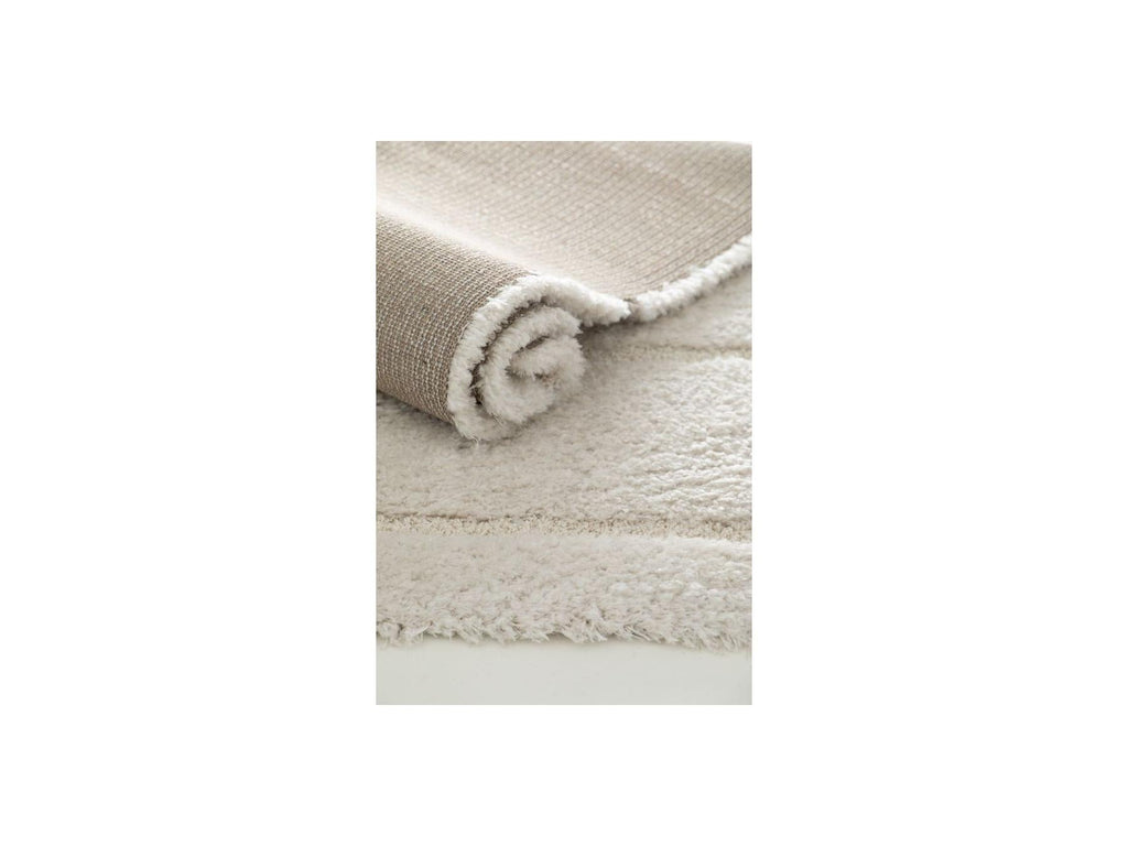Caleb - Tapis Poils Longs - Motif Graphique - Ecru