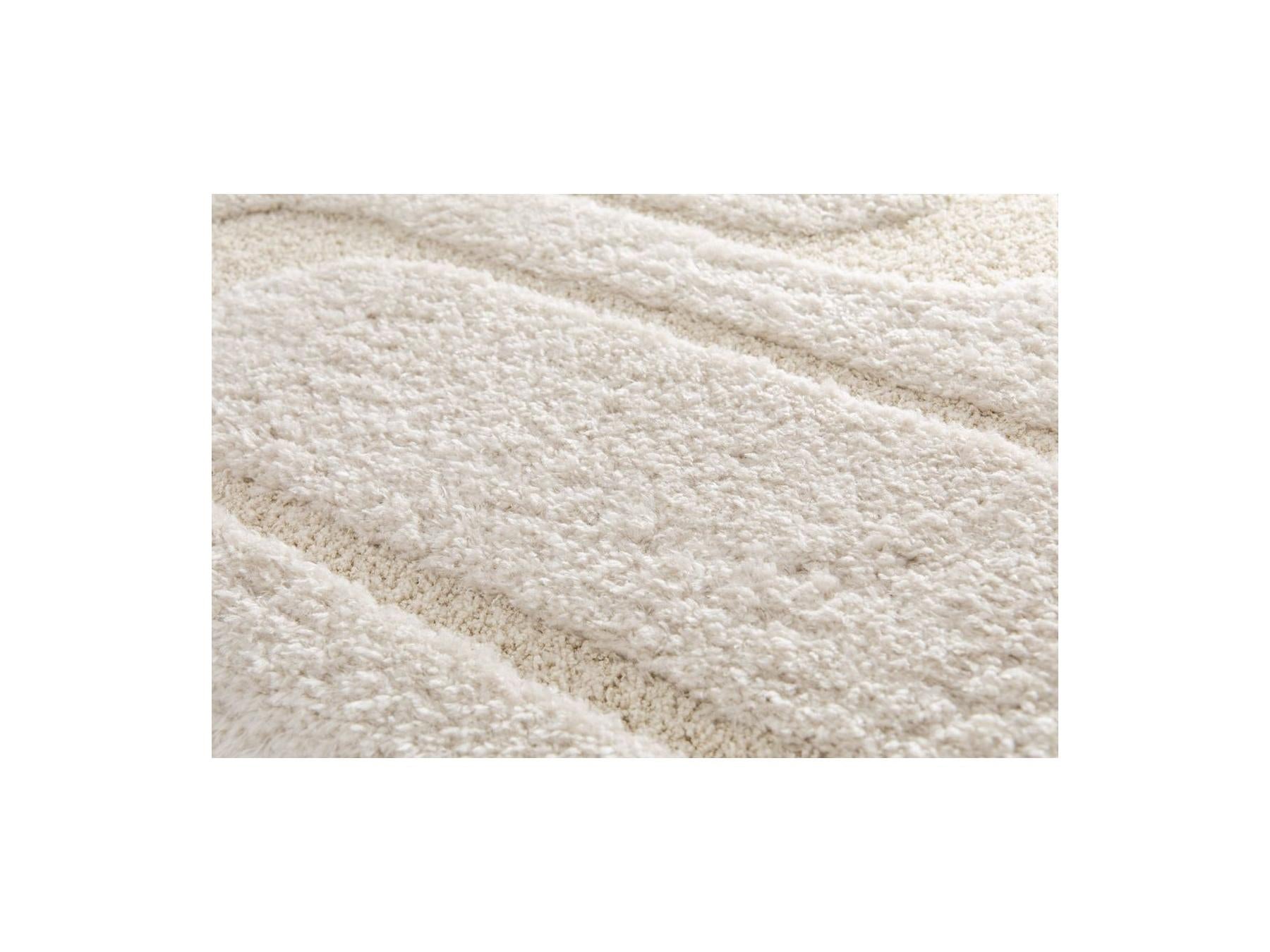 Caleb - Tapis Poils Longs - Motif Graphique - Ecru