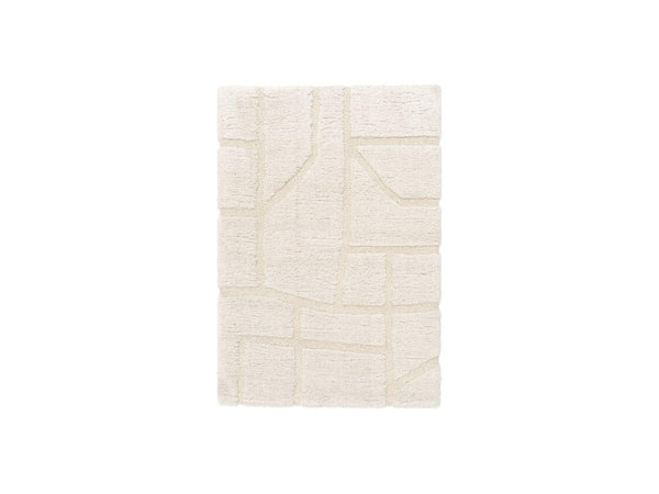 Marina - Tapis Poils Longs - Motif Graphique - Ecru