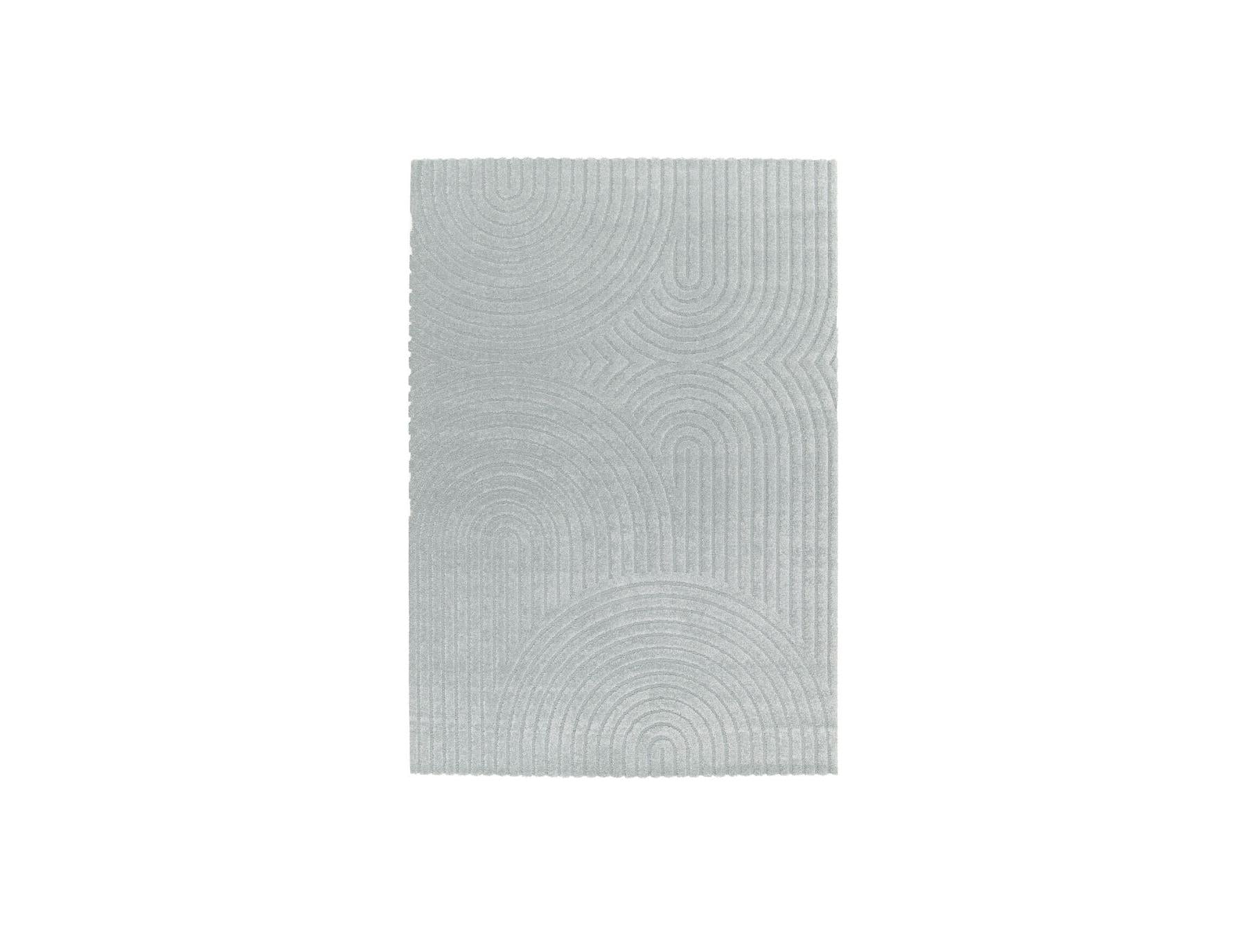 Herve - Tapis Poils Ras - Motif Abstrait - Bleu