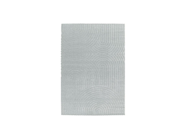 Herve - Tapis Poils Ras - Motif Abstrait - Bleu