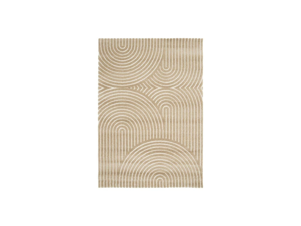 Herve - Tapis Poils Ras - Motif Abstrait - Marron