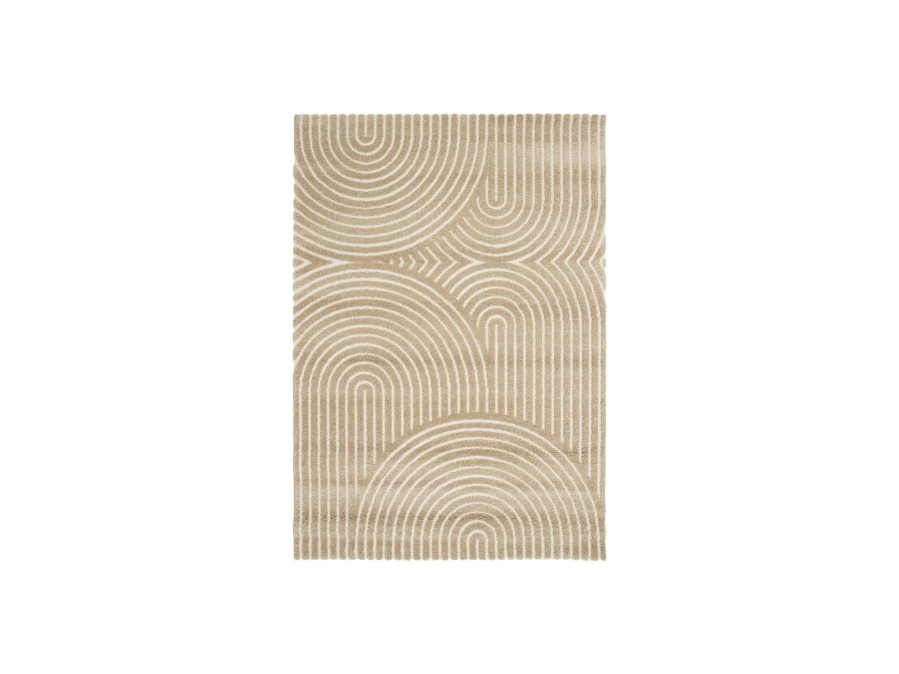 Herve - Tapis Poils Ras - Motif Abstrait - Marron