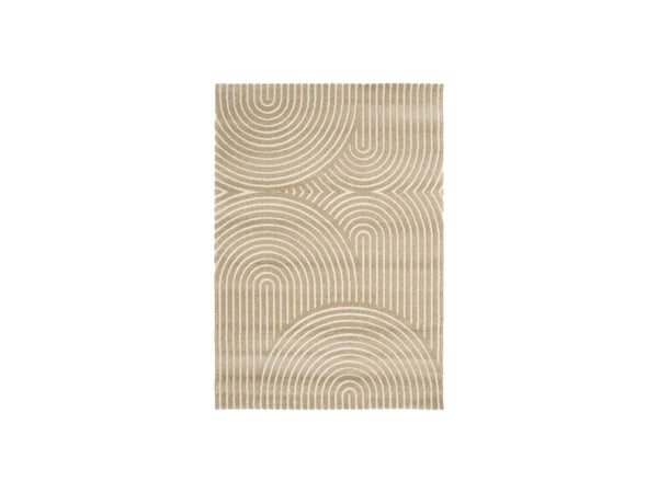 Herve - Tapis Poils Ras - Motif Abstrait - Marron