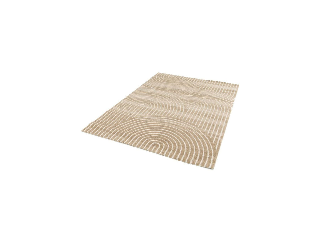 Herve - Tapis Poils Ras - Motif Abstrait - Marron