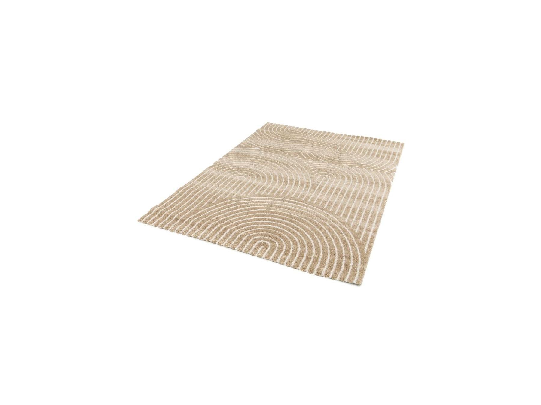 Herve - Tapis Poils Ras - Motif Abstrait - Marron