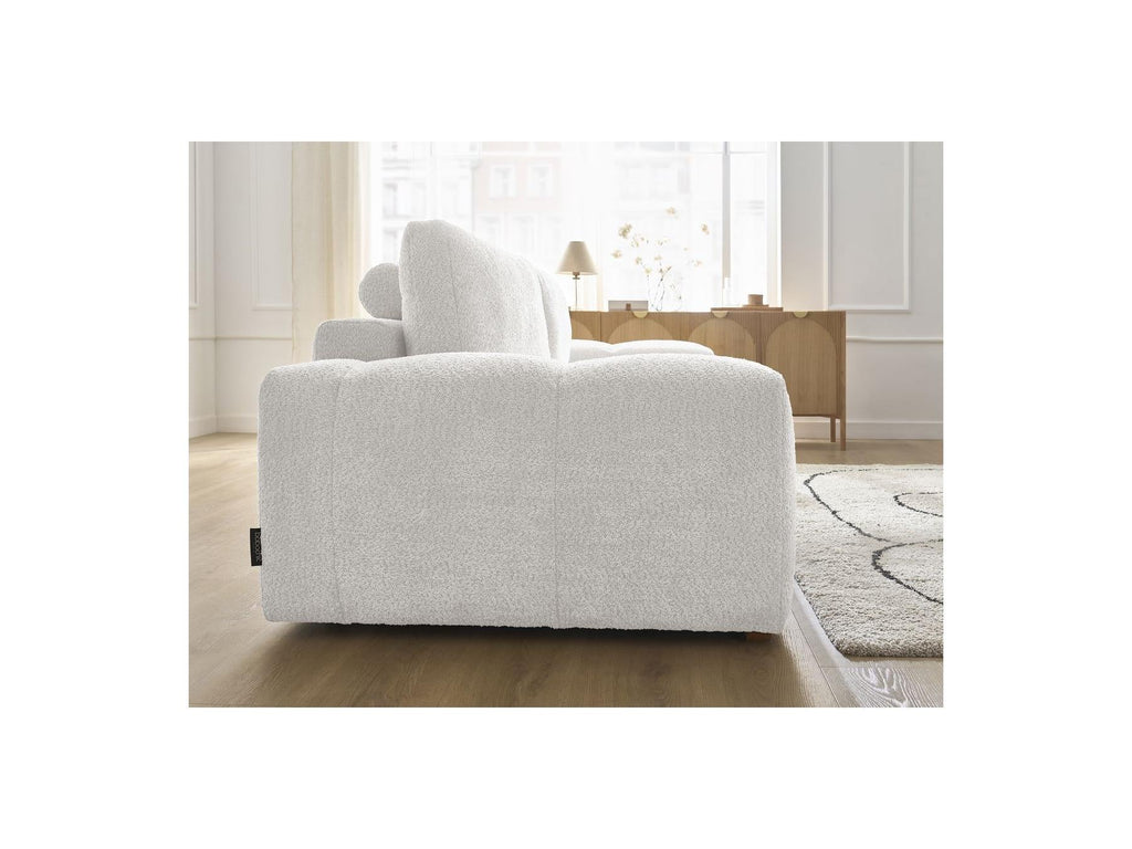 Anakin - Canapé Droit Fixe 3 Places - Tissu Bouclette - 2 Coussins