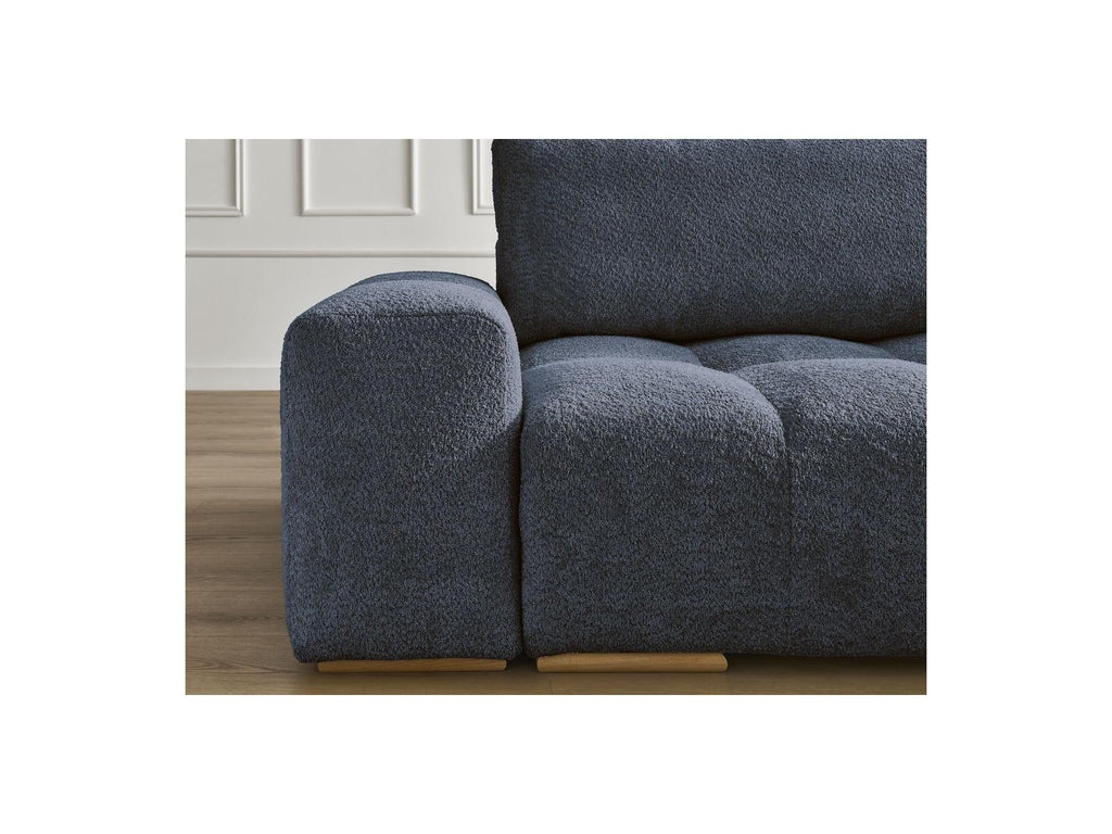 Anakin - Canapé Droit Fixe 3 Places - Tissu Bouclette - 2 Coussins