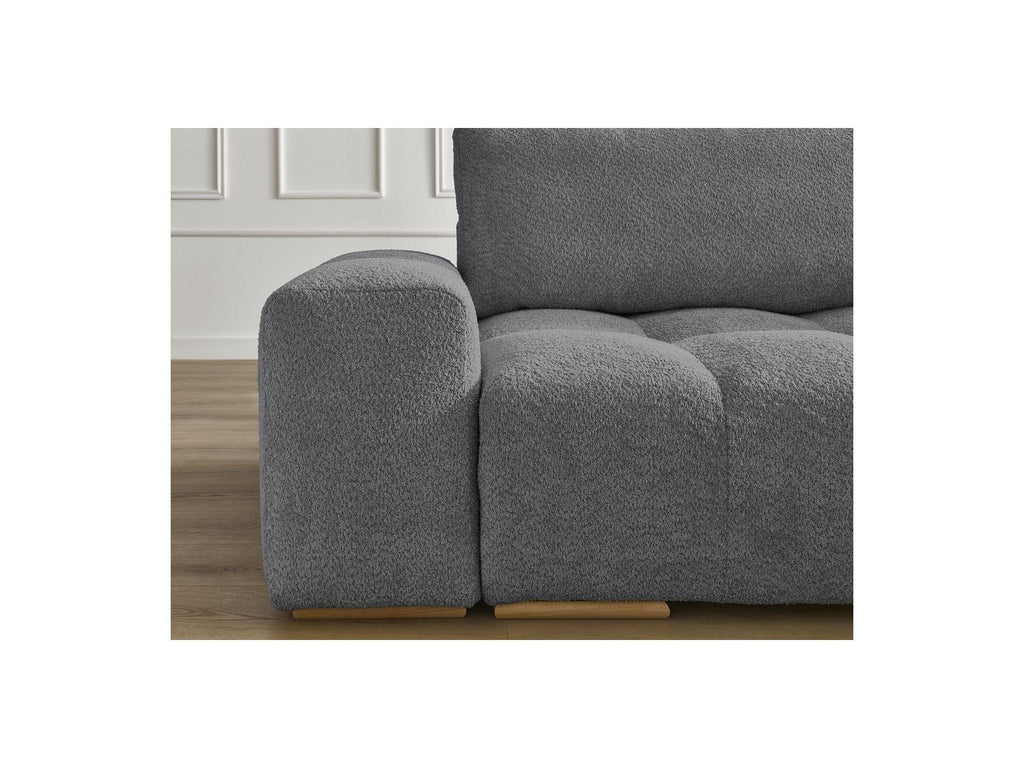 Anakin - Canapé Droit Fixe 3 Places - Tissu Bouclette - 2 Coussins
