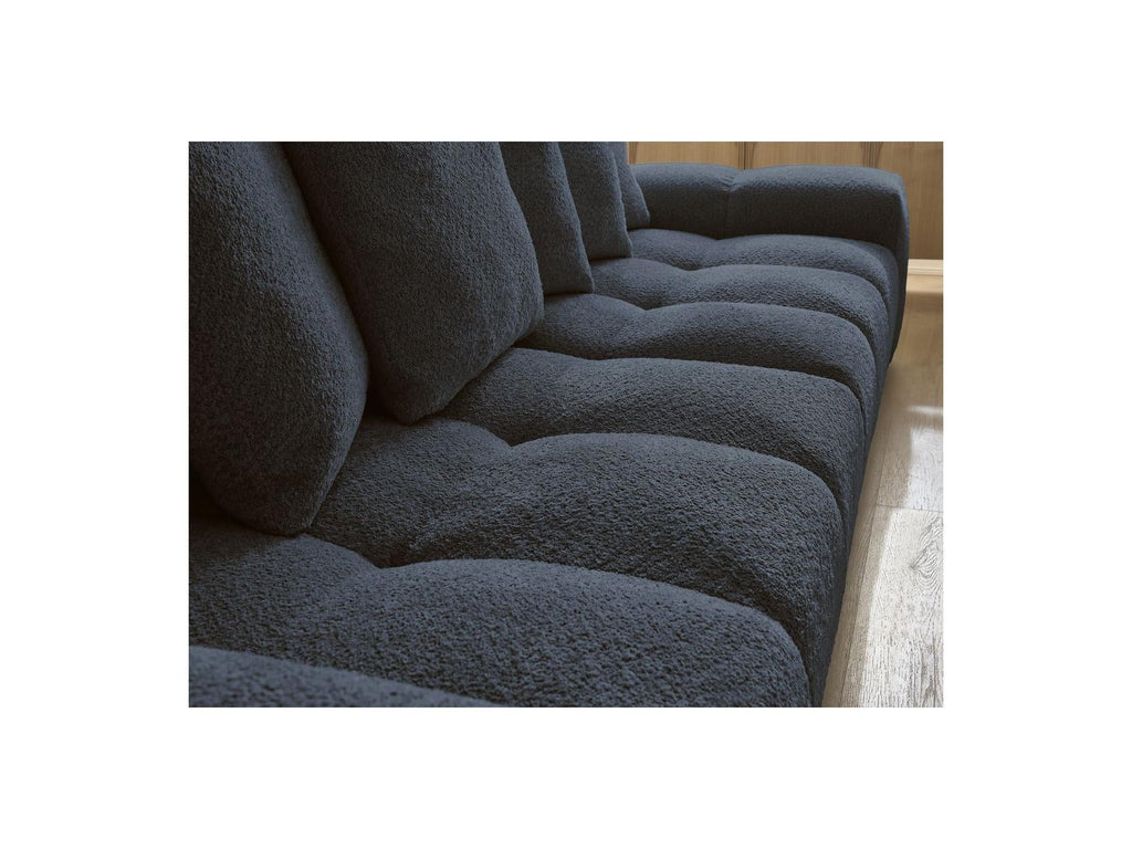 Anakin - Canapé Droit Fixe 3 Places - Tissu Bouclette - 6 Coussins