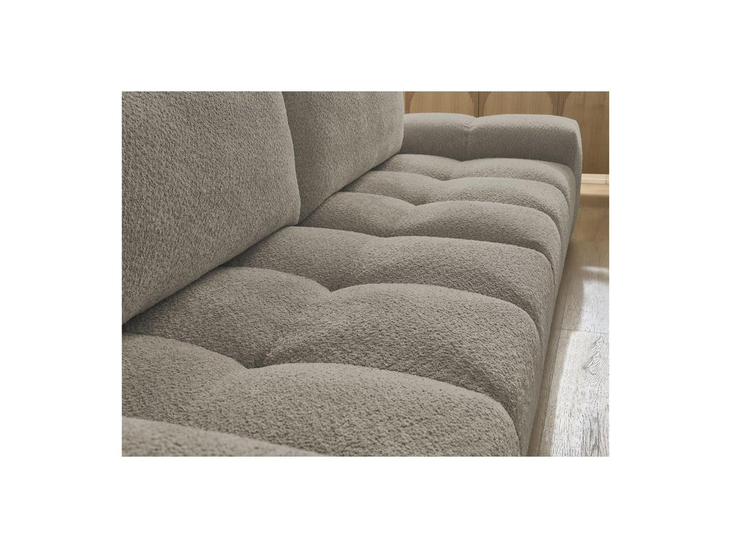 Anakin - Canapé Droit Convertible Coffre - Tissu Bouclette - 2 Coussins