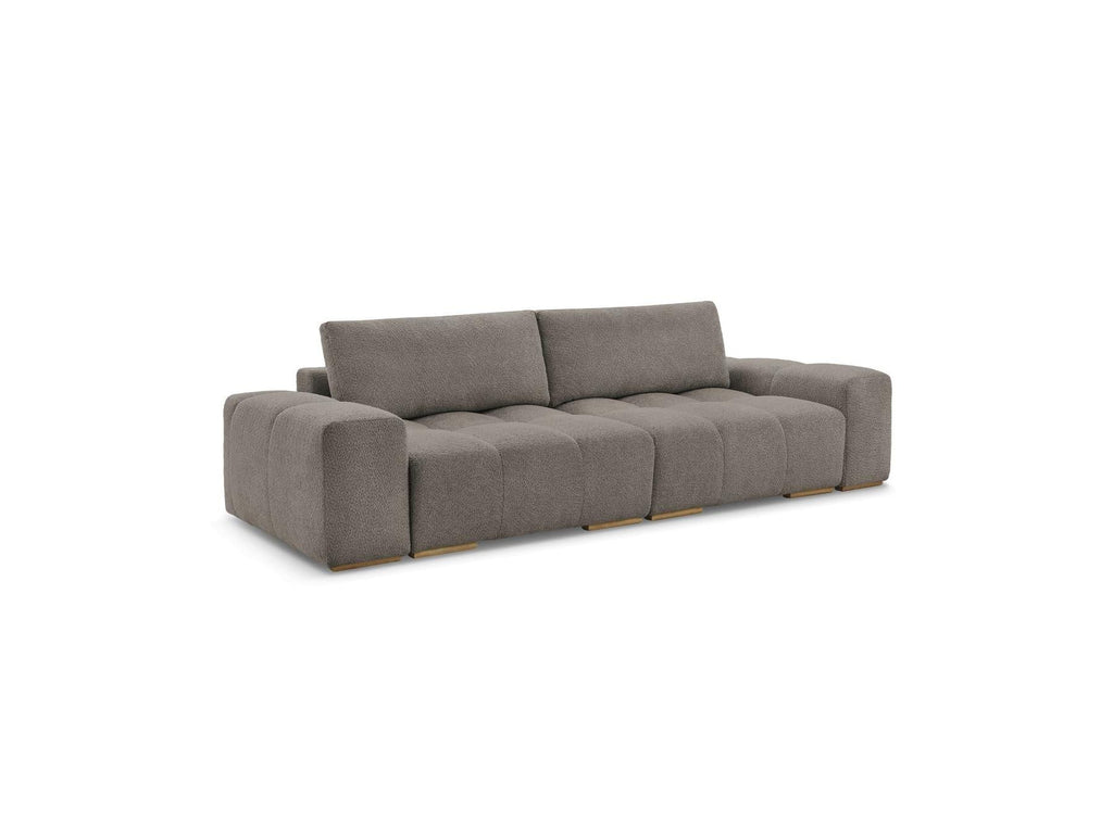 Anakin - Canapé Droit Convertible Coffre - Tissu Bouclette - 2 Coussins