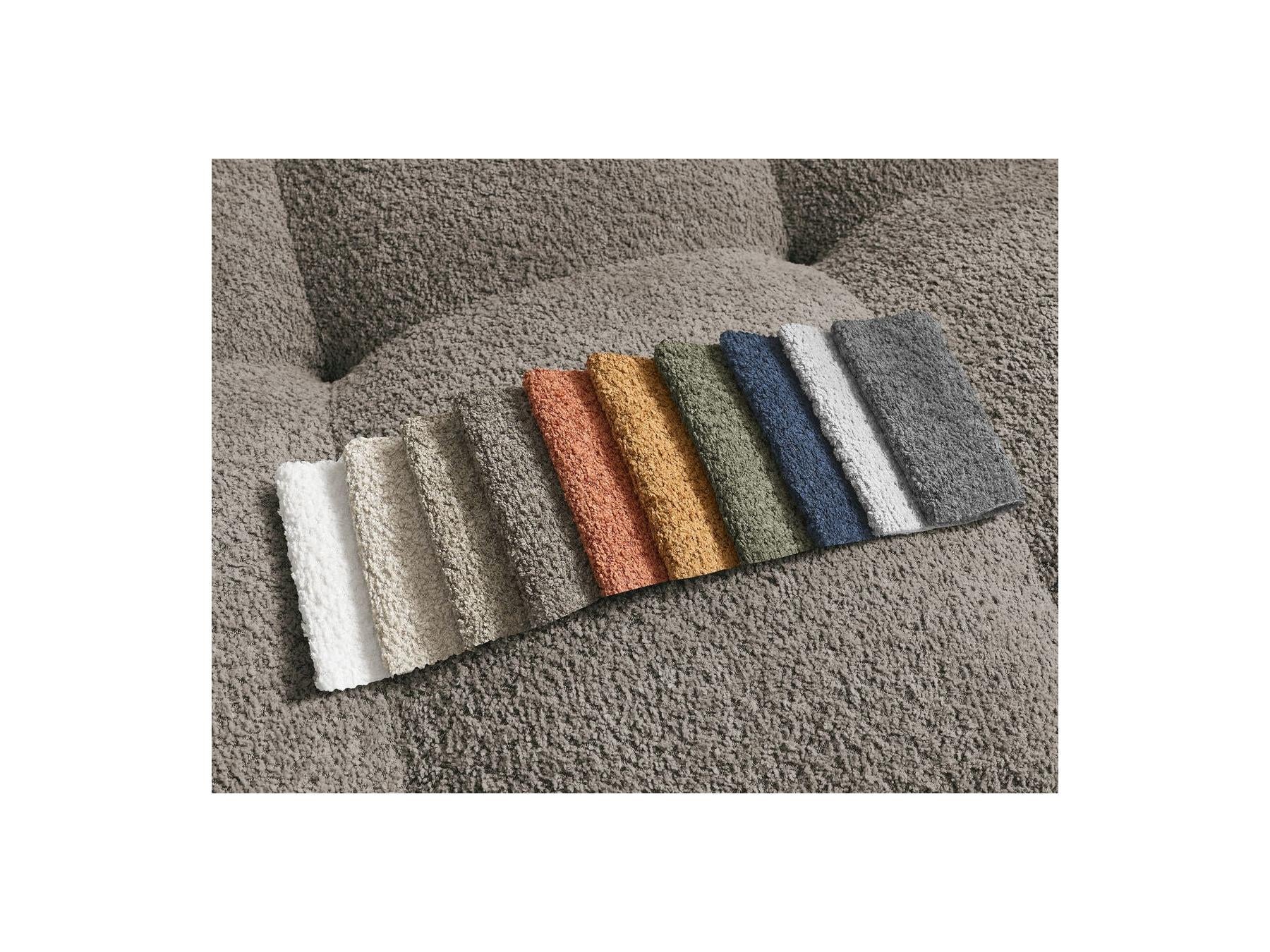 Anakin - Canapé Droit Convertible Coffre - Tissu Bouclette - 2 Coussins
