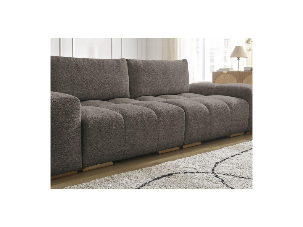 Anakin - Canapé Droit Convertible Coffre - Tissu Bouclette - 2 Coussins