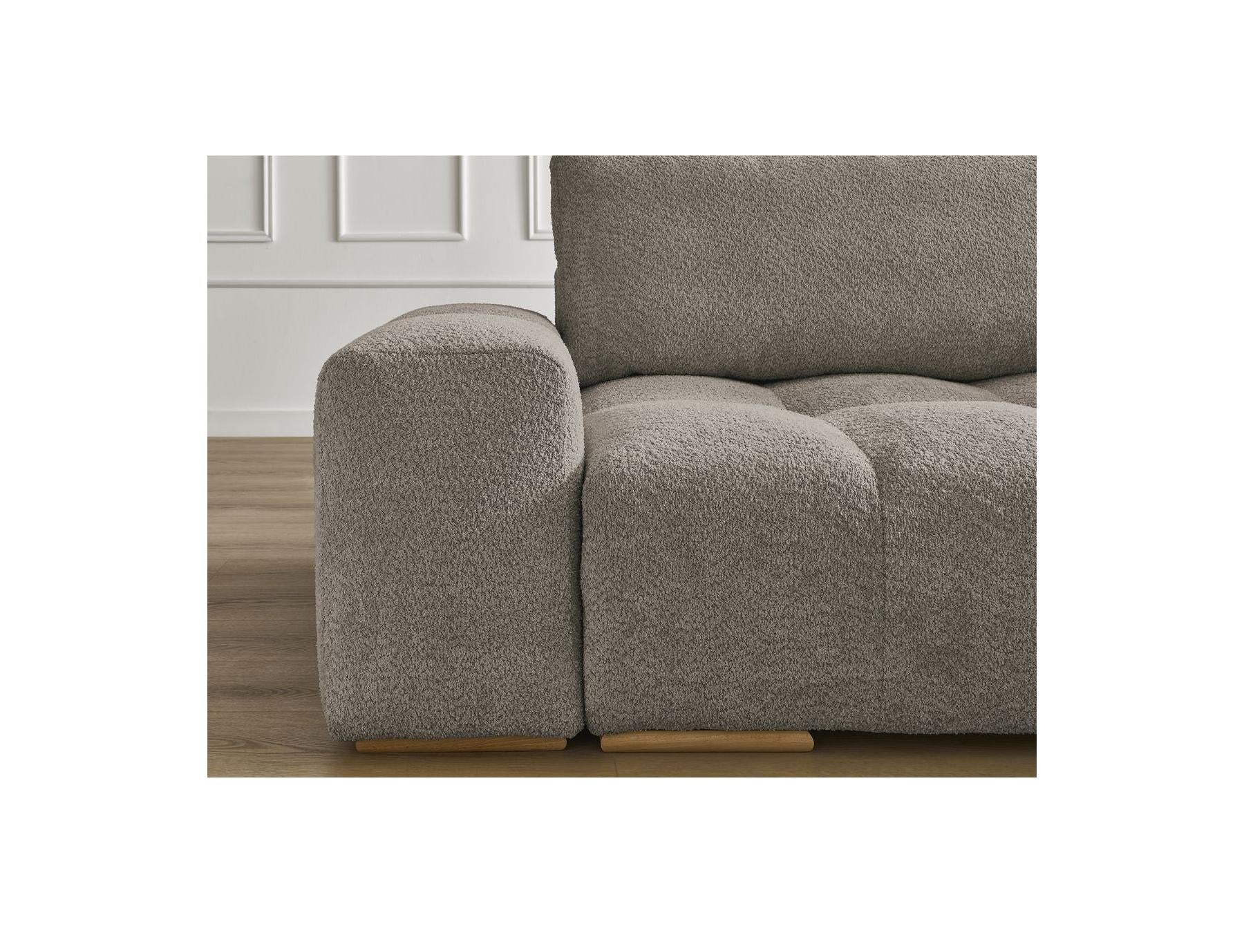 Anakin - Canapé Droit Convertible Coffre - Tissu Bouclette - 2 Coussins
