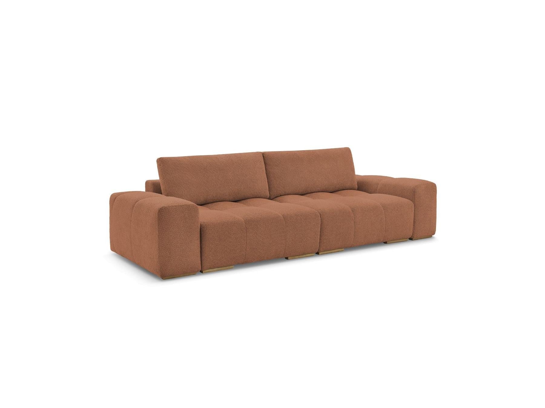 Anakin - Canapé Droit Convertible Coffre - Tissu Bouclette - 2 Coussins