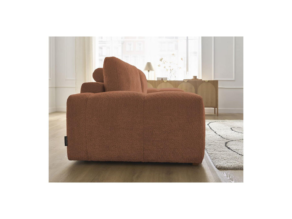 Anakin - Canapé Droit Convertible Coffre - Tissu Bouclette - 2 Coussins