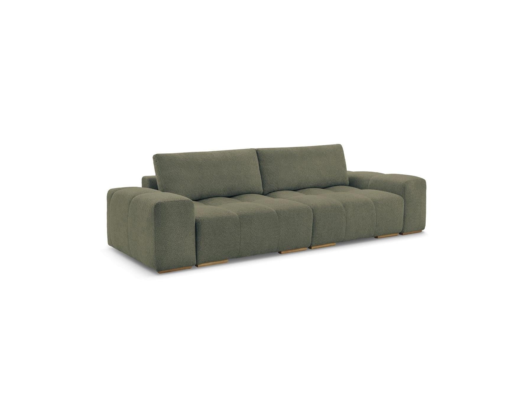 Anakin - Canapé Droit Convertible Coffre - Tissu Bouclette - 2 Coussins