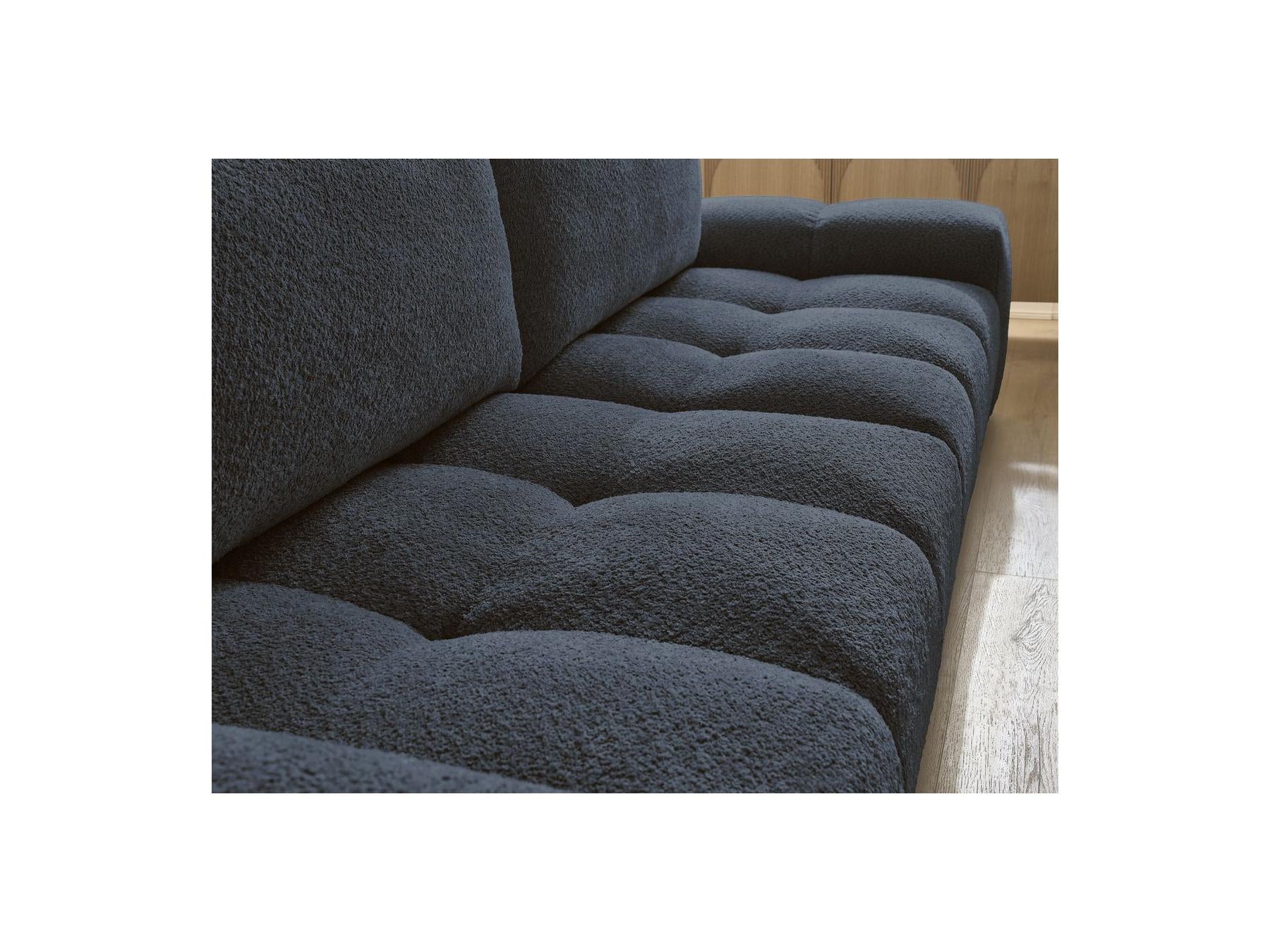 Anakin - Canapé Droit Convertible Coffre - Tissu Bouclette - 2 Coussins