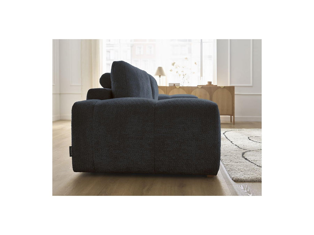 Anakin - Canapé Droit Convertible Coffre - Tissu Bouclette - 2 Coussins
