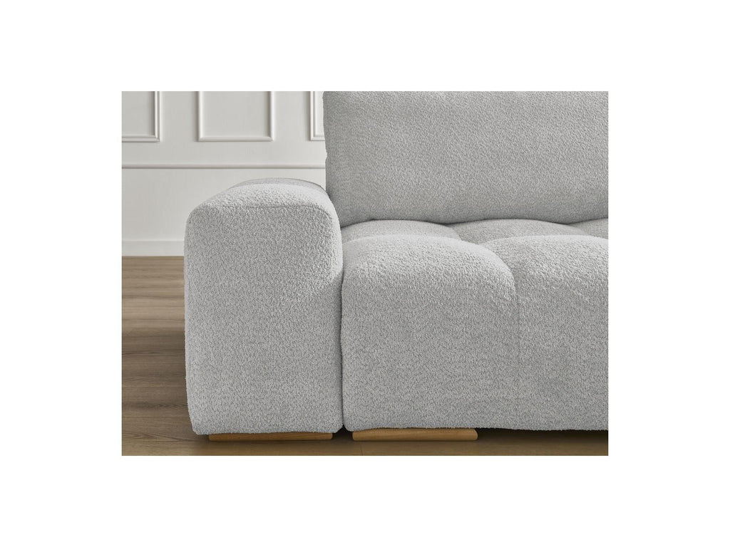 Anakin - Canapé Droit Convertible Coffre - Tissu Bouclette - 2 Coussins