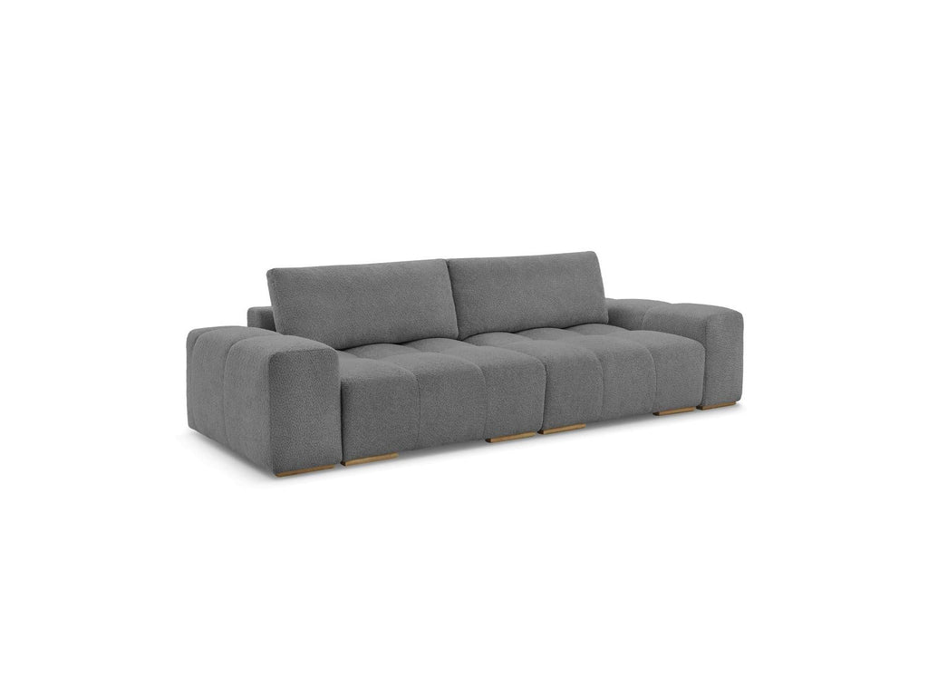 Anakin - Canapé Droit Convertible Coffre - Tissu Bouclette - 2 Coussins