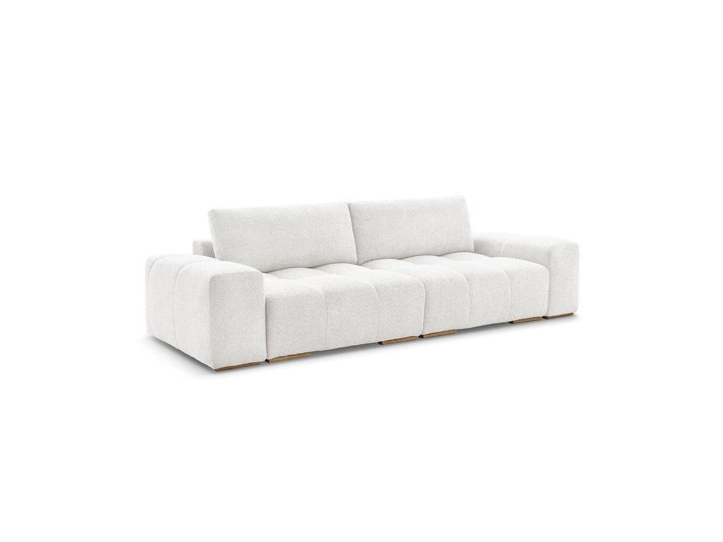 Anakin - Canapé Droit Convertible Coffre - Tissu Bouclette - 2 Coussins