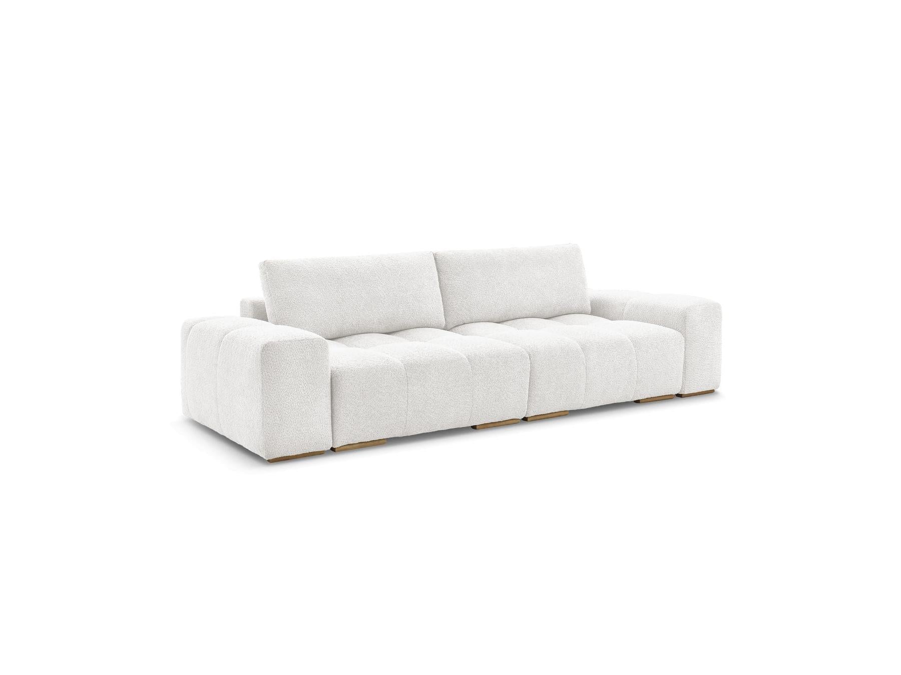 Anakin - Canapé Droit Convertible Coffre - Tissu Bouclette - 2 Coussins