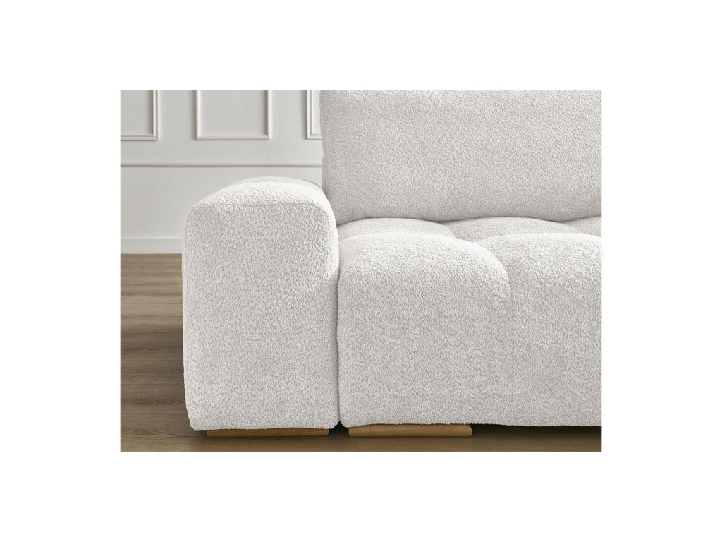 Anakin - Canapé Droit Convertible Coffre - Tissu Bouclette - 2 Coussins