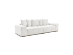 Anakin - Canapé Droit Convertible Coffre - Tissu Bouclette - 6 Coussins