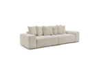 Anakin - Canapé Droit Convertible Coffre - Tissu Bouclette - 6 Coussins