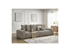 Anakin - Canapé Droit Convertible Coffre - Tissu Bouclette - 6 Coussins