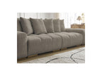 Anakin - Canapé Droit Convertible Coffre - Tissu Bouclette - 6 Coussins