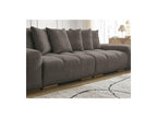 Anakin - Canapé Droit Convertible Coffre - Tissu Bouclette - 6 Coussins