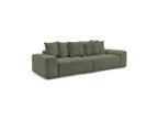 Anakin - Canapé Droit Convertible Coffre - Tissu Bouclette - 6 Coussins