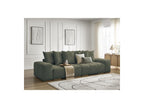 Anakin - Canapé Droit Convertible Coffre - Tissu Bouclette - 6 Coussins
