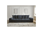 Anakin - Canapé Droit Convertible Coffre - Tissu Bouclette - 6 Coussins
