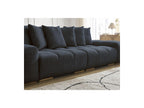 Anakin - Canapé Droit Convertible Coffre - Tissu Bouclette - 6 Coussins