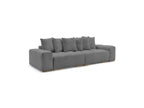 Anakin - Canapé Droit Convertible Coffre - Tissu Bouclette - 6 Coussins