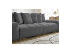 Anakin - Canapé Droit Convertible Coffre - Tissu Bouclette - 6 Coussins