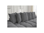Anakin - Canapé Droit Convertible Coffre - Tissu Bouclette - 6 Coussins