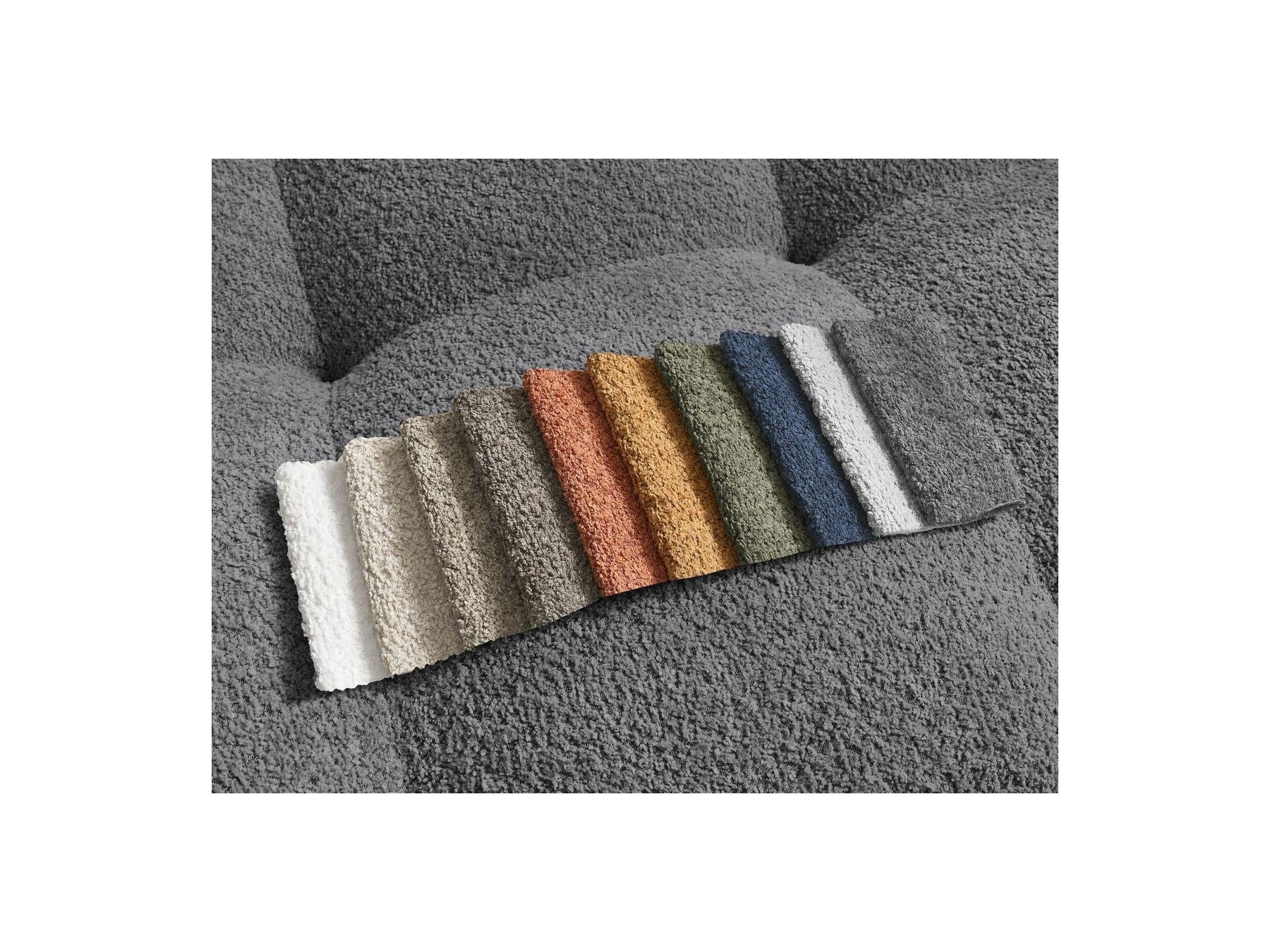 Anakin - Canapé D'Angle Convertible Réversible Coffre - Tissu Bouclette - 2 Coussins