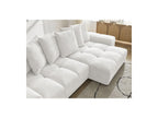 Anakin - Canapé D'Angle Convertible Réversible Coffre - Tissu Bouclette - 6 Coussins
