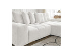 Anakin - Canapé D'Angle Convertible Réversible Coffre - Tissu Bouclette - 6 Coussins