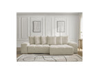 Anakin - Canapé D'Angle Convertible Réversible Coffre - Tissu Bouclette - 6 Coussins