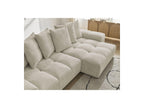 Anakin - Canapé D'Angle Convertible Réversible Coffre - Tissu Bouclette - 6 Coussins