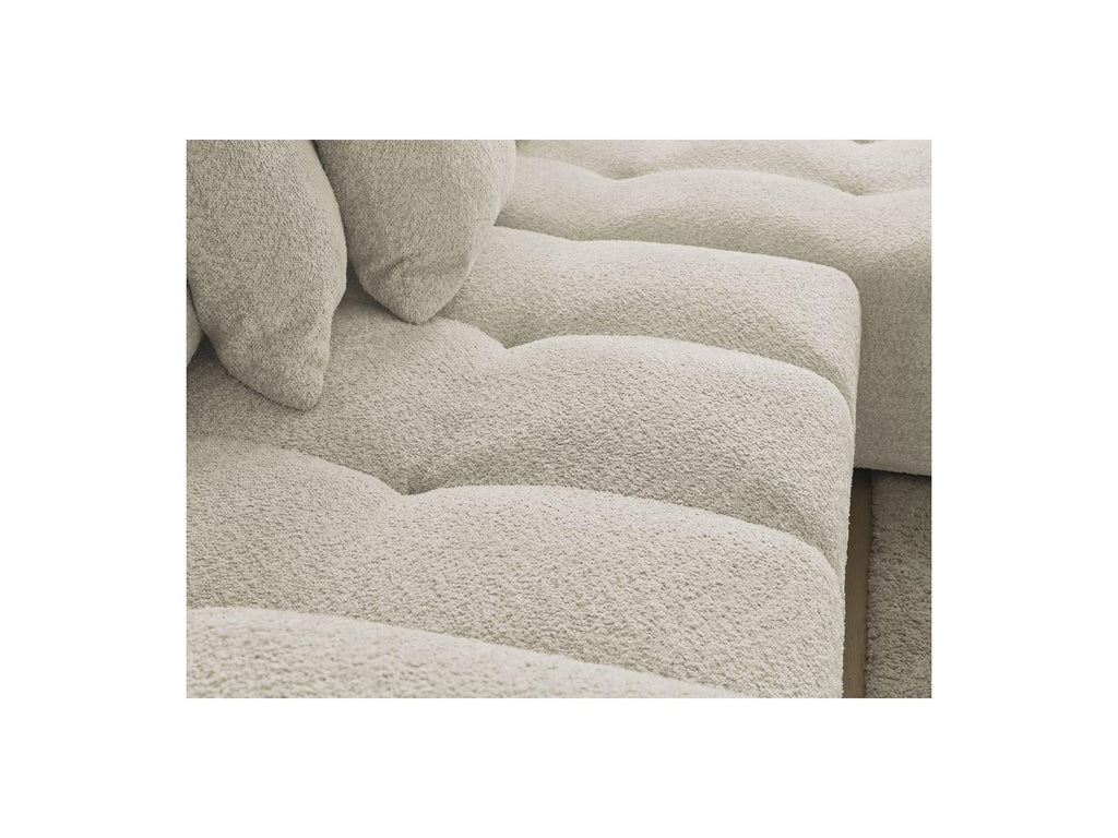 Anakin - Canapé D'Angle Convertible Réversible Coffre - Tissu Bouclette - 6 Coussins