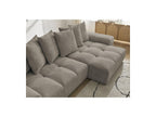Anakin - Canapé D'Angle Convertible Réversible Coffre - Tissu Bouclette - 6 Coussins
